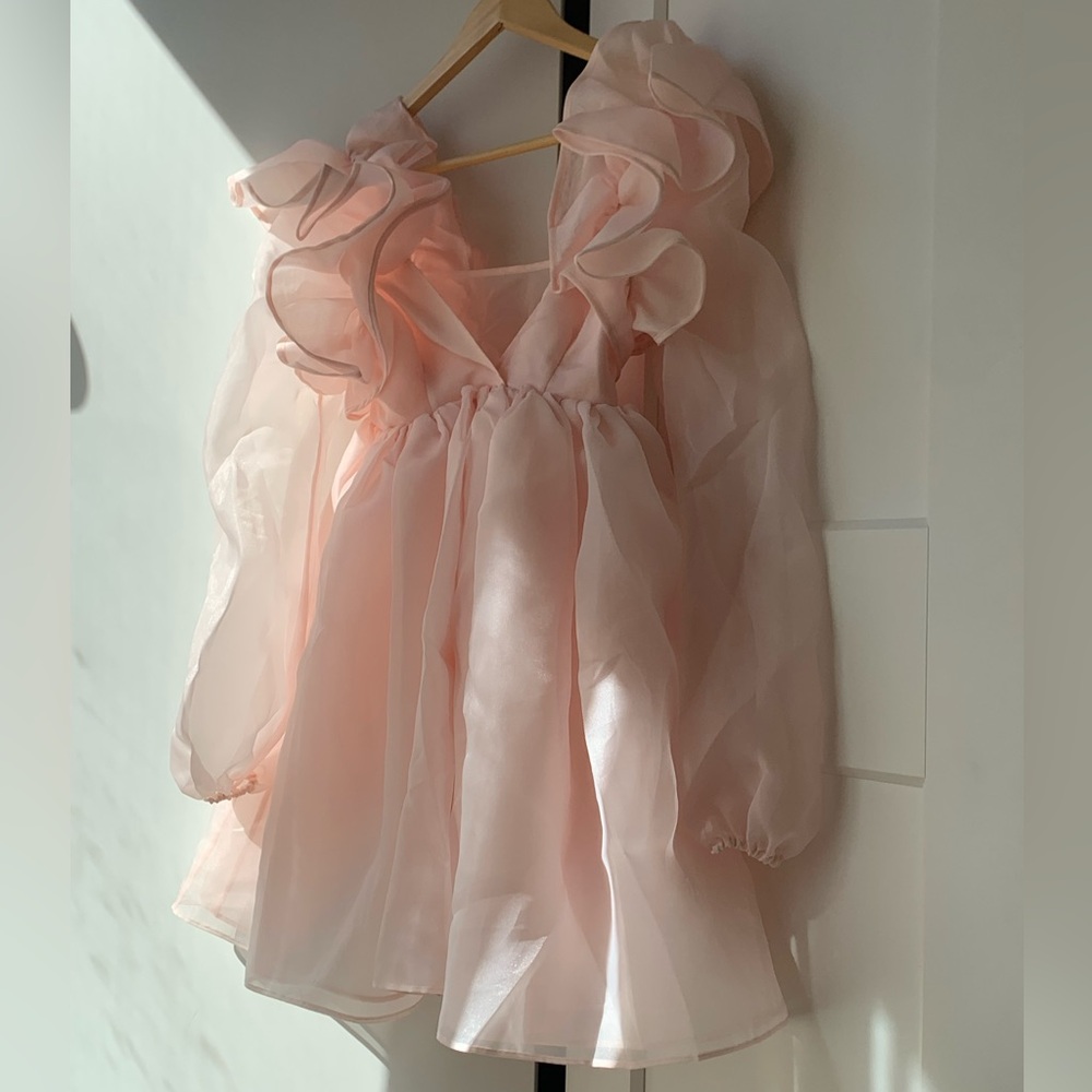 NWT RARE Color Selkie Sugarfrill Puff Dress in Baby Powder XS